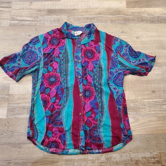 Kathie Lee medium women's  vintage button down blouse - Picture 1 of 8
